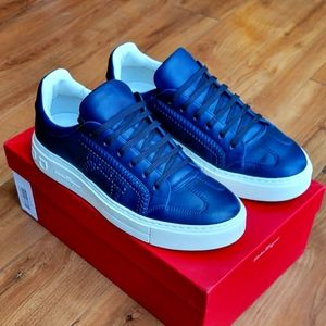 Salvatore Ferragamo Blue Gancini Sneakers